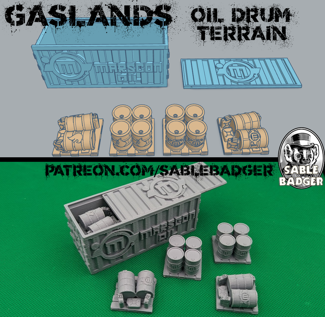Gaslands - Oil Drums and Shipping Container Terrain
